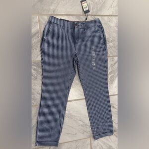 NWT Tommy Hilfiger Women Heritage Chino Hampton Slim Size 4 Stretch Blue & White